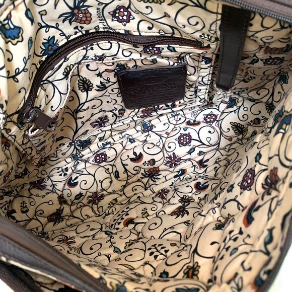 BRIGHTON Multicolor Floral Heart-Quilted Stitched Cotton Canvas Satchel - Picture 6 of 16